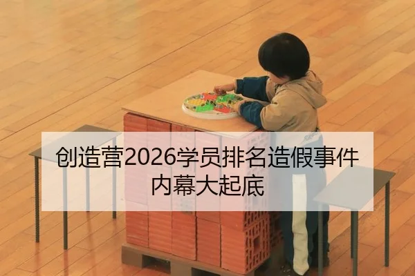 创造营2026学员排名造假事件内幕大起底